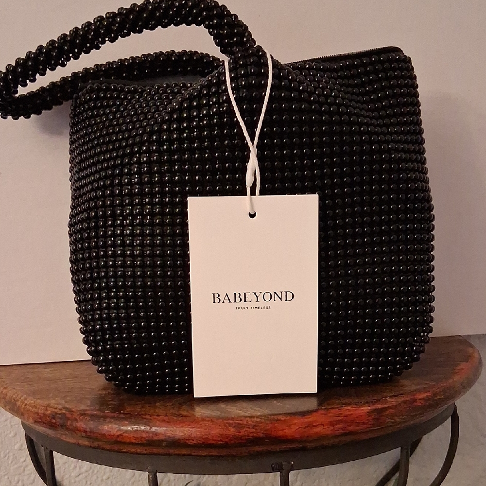 BABEYOND Black Beaded Women's Bag